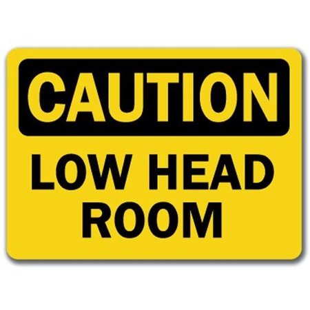 SIGNMISSION Caution Sign-Low Head Room-10in x 14in OSHA Safety Sign, 10" L, 14" H, CS-Low Head Room CS-Low Head Room